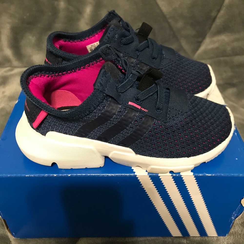 Adidas toddler pods blue and pink size 8